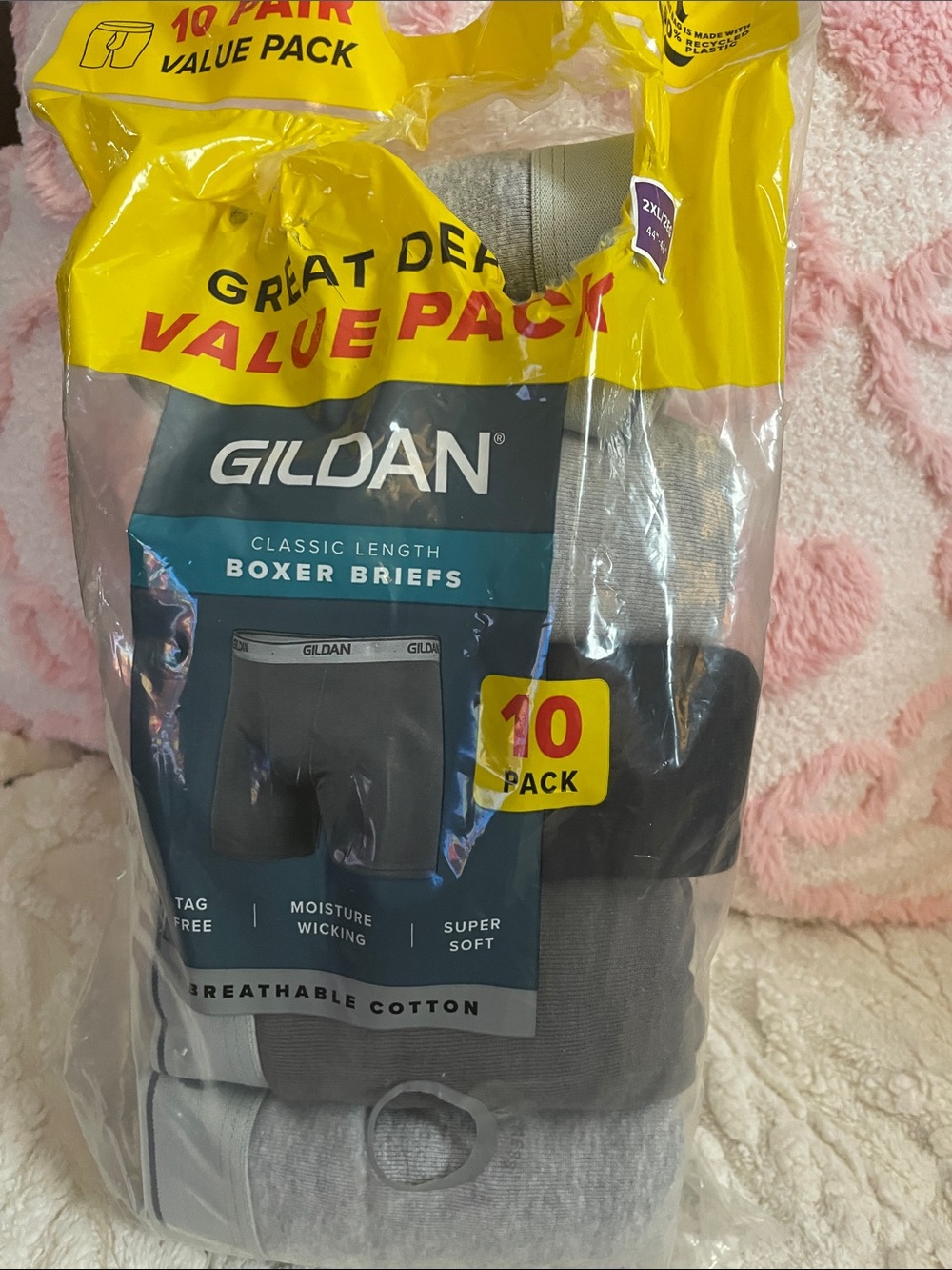 Gildan Grays and Blues Men’s Classic Length Boxer Briefs – 9 Pack - NEW
